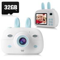 Kids Camera, 8.0MP 1080P Digital Video Camera Rechargeable Child Camcorder Shockproof Kids Toy Camera With 2.4″ IPS Screen, 32GB TF Card, OTG Function, Gift for 3-12 Years Old Girls Boys Outdoor(Blue)