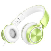 AILIHEN MS300 Wired Headphones, Stereo Foldable Headset for iOS Android Smartphone Laptop Tablet PC Computer (Green)