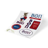 Beta Theta Pi Standard Sticker Sheet Decal Laptop Water Bottle Car beta (Full Sheet - Standard)