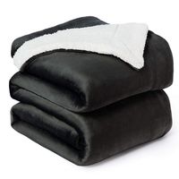 Bedsure Sherpa Fleece Blanket Queen Size Dark Grey Plush Blanket Fuzzy Soft Blanket Microfiber