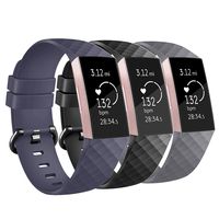 Keasy Replacement Bands Compatible with Fitbit Charge 3, Soft Adjustable Wristbands for Women Men