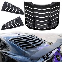 Danti Matte Black Rear and Side Window Louvers Sun Shade Cover in GT Lambo Style For Ford Mustang 2015 2016 2017 2018 2019 2020
