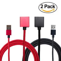 MN Magneitc USB Charger Extra srtong, 2 Pack, red and Black, Braided Charger