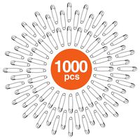 HOUSE DAY Safety Pins Bulk Pack of 1000, 1.1 Inch Long, Strong & Sharp Premium Metal Pins, Durable for Home, Office, Clothes Consignment, Competitions, Crafts