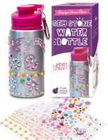Purple Ladybug Decorate Your Own Water Bottle for Girls with Tons of Rhinestone Glitter Gem Stickers! BPA Free, 20 oz Kids Water Bottle Craft Kit - Cute Girl Gift, Fun DIY Kids Arts & Crafts Activity