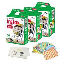 Fujifilm INSTAX Mini Instant Film 2 Pack - 50 Sheets - (White) for Fujifilm Instax Mini 8 & Mini 9 Cameras + Frame Stickers and Microfiber Cloth Accessories ...