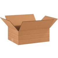 Aviditi MD16126 Multi-Depth Corrugated Box, 16" Length x 12" Width x 6" Height, Kraft (Bundle of 25)