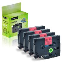 GREENCYCLE 4 PK Black on Red TZ 431 TZe431 12mm Label Tape Compatible for Brother P-Touch Printer