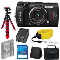 Olympus TG-5 Waterproof Camera with 3-Inch LCD (Black) with I3ePro 16GB Class 10 SD Card, Camera Case and Accessory Bundle