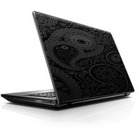 15 15.6 inch Laptop Notebook Skin vinyl Sticker Cover Decal Fits 13.3" 14" 15.6" 16" HP Lenovo Apple Mac Dell Compaq Asus Acer / Paisley Black