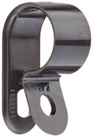 Standard Duty Nylon Cable Clamp, 0.5" Diameter, 0.375" Width, Black
