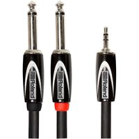 Roland 5ft Interconnect Y Cable, 3.5mm TRS - Dual 1/4", Black series (RCC-5-3528)