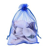 PH PandaHall 100 PCS 5x7 inch Blue Organza Drawstring Bags Party Wedding Favor Gift Bags for Baby Shower, Birthday, Party, Christmas