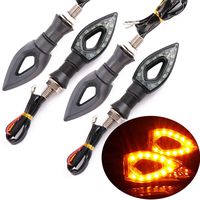 YIEKO 4PCS Motorcycle Indicators Flowing Turn Signal Lights Motorbike Turning Indicators 12V 12 LEDs Bulbs for Yamaha Honda Suzuki Kawasaki (Amber)