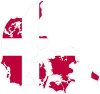 Map with flag inside denmark 4x4.2 sticker decal die cut vinyl - Made and Shipped in USA