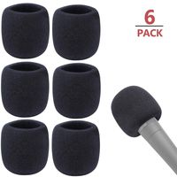 Microphone Covers Foam - Black Sponge Foam Microphone Windscreen Cover, for most Microphone, 6pcs