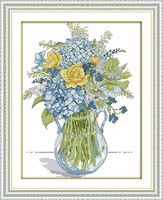 Maydear Full Range of Embroidery Starter Kits Stamped Cross Stitch Kits Beginners for DIY Embroidery (Multiple Pattern Designs)-Flower