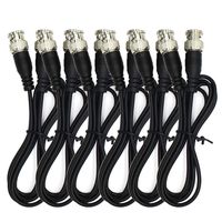 ANVISION 6-Pack Black 1m 3.3ft BNC Male to BNC Male Jumper Cable with Black Connector for CCTV DVR to TV System