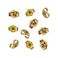10pcs/5 Pairs 14K Yellow Gold Earring Backs Replacement Secure Ear Locking for Stud Earrings Ear Nut for Posts, 5x6mm