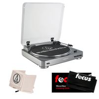 Audio-Technica AT-LP60 Fully Automatic Belt Driven Turntable w/Replacement Stylus and Vinyl Brush Cleaner
