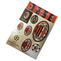 Qzlclub Football Club Soccer Team Logo Stickers Car Glass/Wall/Laptop/Favorite Items Sticker Decal (AC Milan, 7.8 11.8inches)