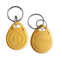 YARONGTECH-125khz rewritable writable T5577 Yellow RFID Keychain tag for Hotel key-10pcs