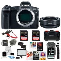 Canon EOS R Full-Frame Mirrorless Digital Camera (Body Only) with Canon Mount Adapter EF-EOS R 2971C002 & 64GB SD Card Advanced Travel Kit