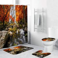 Naiflowers Bathroom Mat Sets 4 Piece, Mandala Tree Carpet Doormats Decor Shower Curtain and Rugs Bath Mat for tub Kids Floor, Non-Slip Fish Shower Curtain Bathroom Mat