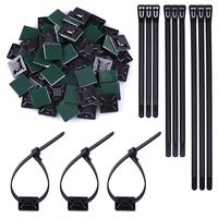 SIQUK 120 Pieces Reusable Zip Ties 6 8 10 Inch Black Cable Ties 0.28 Inch Width Heavy Duty Zip Tie with 60 Pieces Self Adhesive Zip Tie Mounts