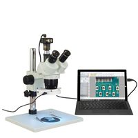 Trinocular 20X-40X-80X 5MP USB Stereo Microscope on Wide Table Stand with 56-LED Ring Light