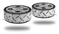 Skin Wrap Decal Set 2 Pack for Amazon Echo Dot 2 - Diamond Plate Metal (2nd Generation ONLY - Echo NOT Included)