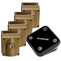 Guardline Wireless Driveway Alarm w/Four Sensors Kit Outdoor Weather Resistant Motion Sensor/Detector- Best DIY Security Alert System- Protect Home, Perimeter, Yard, Garage, Gate, Pool