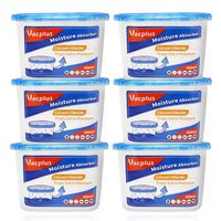 Moisture Absorber boxes (6 Pack), 10.5 Oz, Vacplus Unscented Moisture Absorber, Humidity Absorber Attracts Extra Moisture from Your Bathroom, Closet, Kitchen & Study, Dehumidifier for Closet