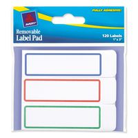 Avery Removable Label Pad, 1 x 3 Inches, Assorted Borders, 120 Labels (22013)