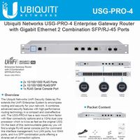 Unifi Enterprise Gateway Router USG-PRO-4 with Gigabit Ethernet 2 Combination SFP/RJ-45 Ports