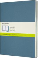 Moleskine Cahier Journal, Soft Cover, XL (7.5" x 9.5") Plain/Blank, Brisk Blue (Set of 3)