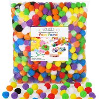 Caydo 1000 Pieces 1 inch Pompoms Arts and Crafts Pom Poms Ball for Valentine Hobby Supplies and Creative Craft DIY Material