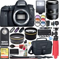 Canon EOS 6D Mark II 26.2MP Full-Frame Digital SLR Camera Bundle with 28-300mm F/3.5-6.3 Di VC PZD Lens, 64GB Memory Card, Shoulder Bag, Paintshop Pro 2018 and Accessories (19 Items)