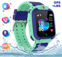 Kids Smartwatch Phone, IP67 Waterproof Smart Watch for Children with LBS + GPS Tracker Two Way Call Voice Chat SOS Call Fitness Tracker HD Camera Math Games Flashlight for 3-14 Girls Boys (Green)