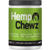 Hemp Chewz Dog Joint Supplements - Organic Treats Infused with Hemp Oil + Glucosamine Chondroitin for All-Natural Pain Relief & Mobility Support for Hips and Joints. 120 - Hemp Chews