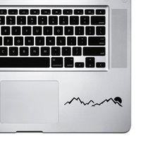 StickAny Palm Series JDM Mountains Sunset Sticker for MacBook Pro, Chromebook, and Laptops (Black)