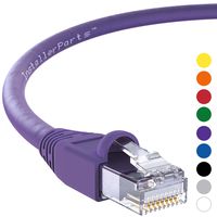 InstallerParts Ethernet Cable CAT6A Cable UTP Booted 2 FT - Purple - Professional Series - 10Gigabit/Sec Network/High Speed Internet Cable, 550MHZ