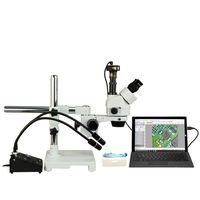 OMAX 2.1X-180X 9MP Digital Zoom Stereo Boom Stand Trinocular Microscope+6W Dual LED Gooseneck Light