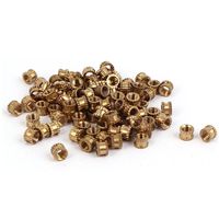 uxcell a16041800ux0824 M3 x 3 mm Female Thread Brass Knurled Threaded Insert Embedment Nuts 100PCS (Pack of 100)