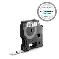 DYMO Authentic D1 Label l DYMO Labels for LabelManager, COLORPOP and LabelWriter Duo Label Makers, Great for Organization, Indoor and Outdoor Use, ½" (12mm), Black Print on White Tape, Water Resistant