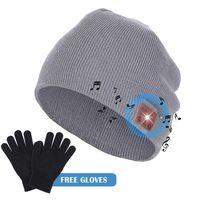 Bluetooth Beanie Hat, Gifts for Men Bluetooth Hat, Rechargeable Wireless Bluetooth 5.0 with Built-in Stereo Speakers, Fit for Outdoor Sports, Gifts for Christmas Birthday Thanksgiving Day (Grey)