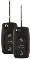 Discount Keyless Replacement Uncut Car Keyless Entry Remote Fob Key Combo Compatible with Audi 4D0837231E, 4D0837231P (2 Pack)
