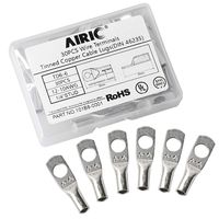 AIRIC 30PCS 12-10 Gauge 1/4" Stud DIN 46235 Cable Lugs Heavy Duty Tinned Copper Tubular Lugs Ring Terminal Connectors