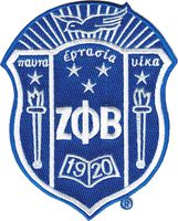 Zeta Phi Beta Crest Iron-On Patch [Royal Blue - 5"]