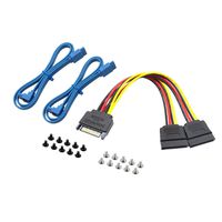 Mcsher 20" Inch 6Gbps SATA 3 Data Cable SATA to SATA Power Splitter Cord Mounting Screws Set/HDD SSD SATA Hard Drive Connection Kit